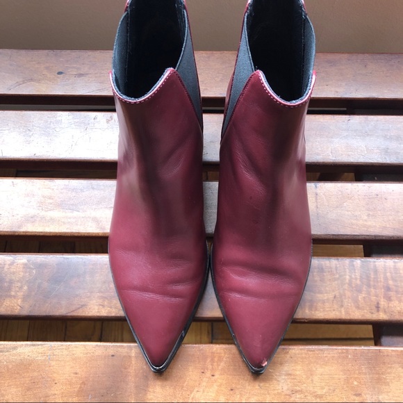 Acne Studios Jensen Boots Burgundy Oxblood sz 7 - Picture 4 of 10